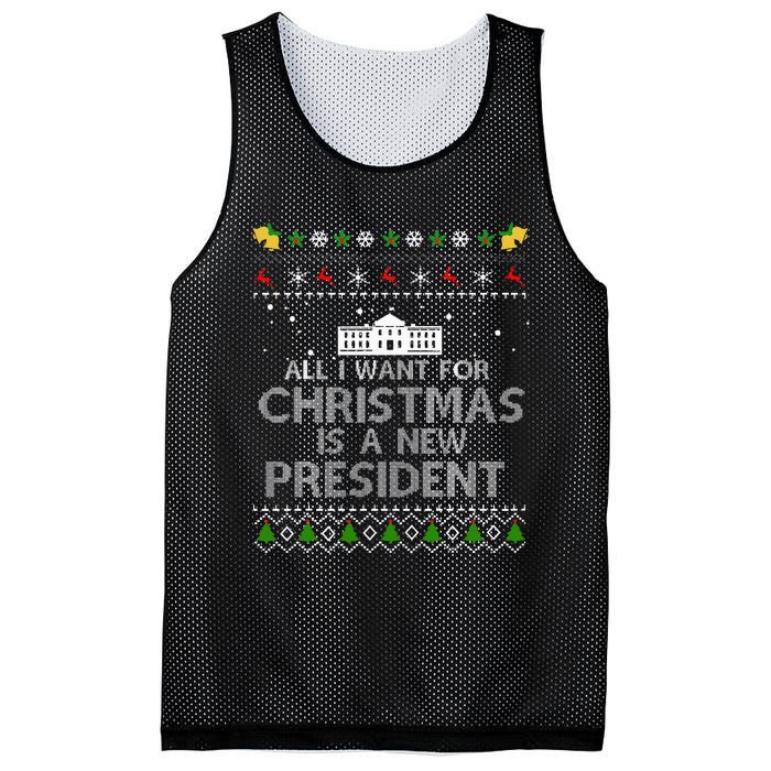 All I Want For Christmas Is A New President Ugly Mesh Reversible Basketball Jersey Tank