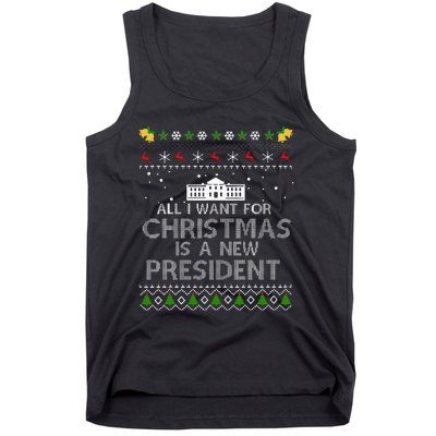 All I Want For Christmas Is A New President Ugly Tank Top