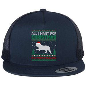 All I Want For Xmas Is A French Bulldog Ugly Xmas Sweater Gift Flat Bill Trucker Hat