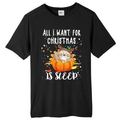 All I Want For Christmas Is Sleep Funny Sloth Pajama Xmas Gift Tall Fusion ChromaSoft Performance T-Shirt