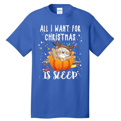 All I Want For Christmas Is Sleep Funny Sloth Pajama Xmas Gift Tall T-Shirt