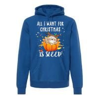 All I Want For Christmas Is Sleep Funny Sloth Pajama Xmas Gift Premium Hoodie