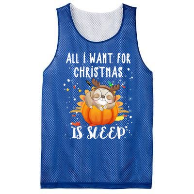 All I Want For Christmas Is Sleep Funny Sloth Pajama Xmas Gift Mesh Reversible Basketball Jersey Tank