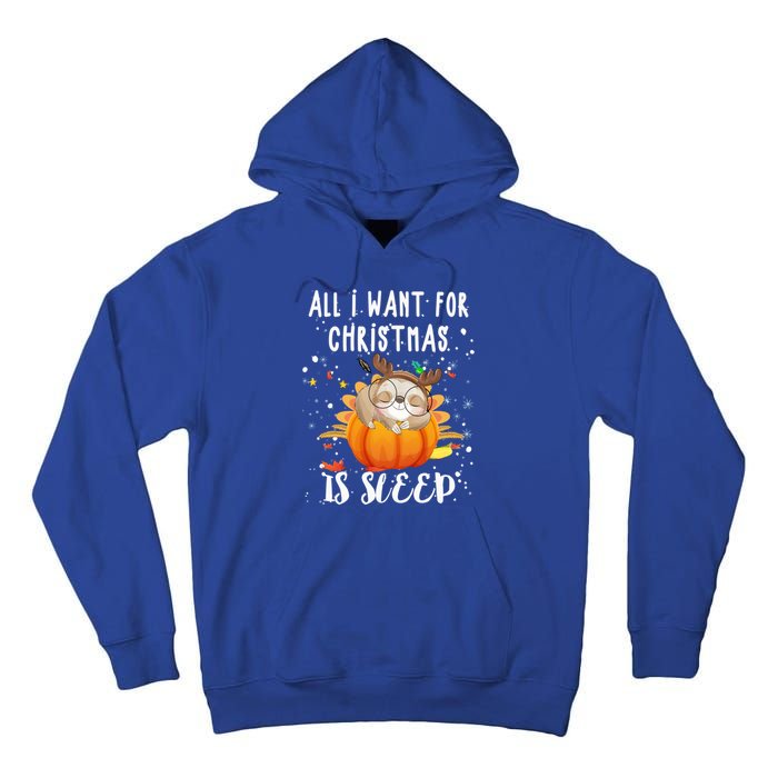 All I Want For Christmas Is Sleep Funny Sloth Pajama Xmas Gift Tall Hoodie