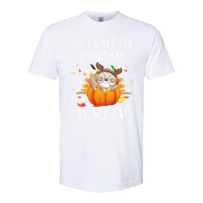 All I Want For Christmas Is Sleep Funny Sloth Pajama Xmas Gift Softstyle CVC T-Shirt