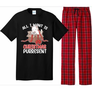 All I Want Is Christmas Purresent Kitten Cat Christmas Gift Pajama Set