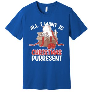 All I Want Is Christmas Purresent Kitten Cat Christmas Gift Premium T-Shirt