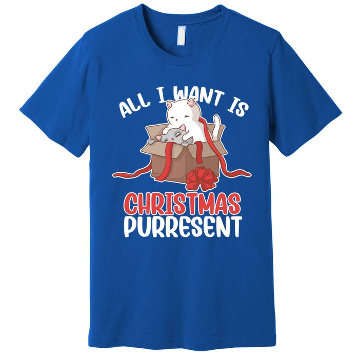 All I Want Is Christmas Purresent Kitten Cat Christmas Gift Premium T-Shirt