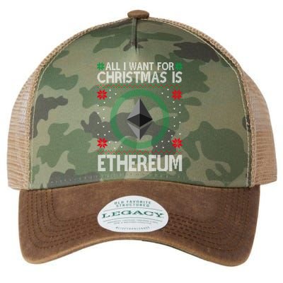All I Want For Christmas Is Ethereum Crypto Holiday Legacy Tie Dye Trucker Hat