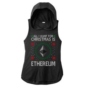 All I Want For Christmas Is Ethereum Crypto Holiday Ladies PosiCharge Tri-Blend Wicking Draft Hoodie Tank