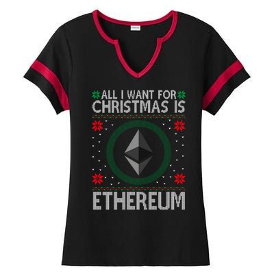 All I Want For Christmas Is Ethereum Crypto Holiday Ladies Halftime Notch Neck Tee