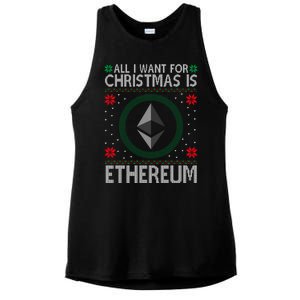 All I Want For Christmas Is Ethereum Crypto Holiday Ladies PosiCharge Tri-Blend Wicking Tank