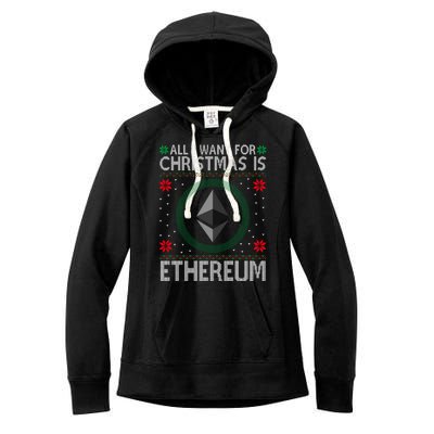 All I Want For Christmas Is Ethereum Crypto Holiday Women's Fleece Hoodie