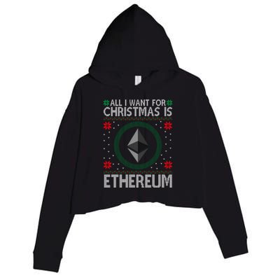 All I Want For Christmas Is Ethereum Crypto Holiday Crop Fleece Hoodie