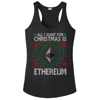 All I Want For Christmas Is Ethereum Crypto Holiday Ladies PosiCharge Competitor Racerback Tank