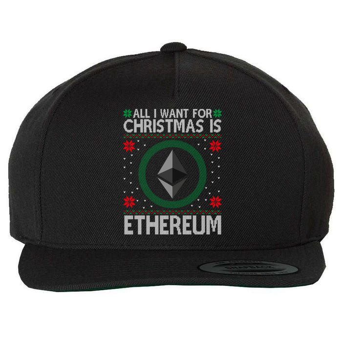 All I Want For Christmas Is Ethereum Crypto Holiday Wool Snapback Cap