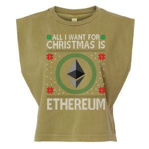 All I Want For Christmas Is Ethereum Crypto Holiday Garment-Dyed Women's Muscle Tee