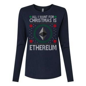 All I Want For Christmas Is Ethereum Crypto Holiday Womens Cotton Relaxed Long Sleeve T-Shirt