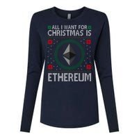 All I Want For Christmas Is Ethereum Crypto Holiday Womens Cotton Relaxed Long Sleeve T-Shirt