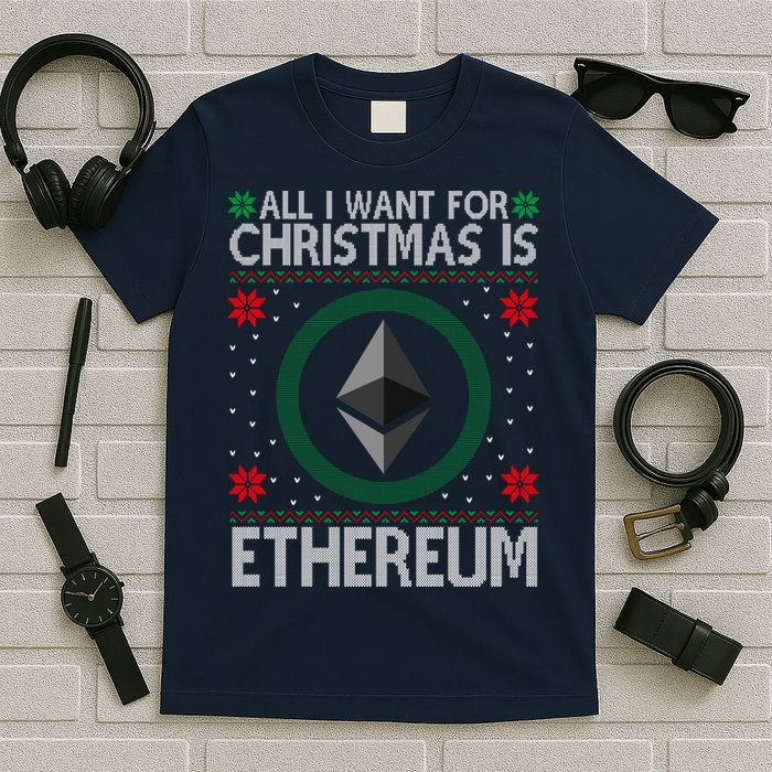 All I Want For Christmas Is Ethereum Crypto Holiday T-Shirt