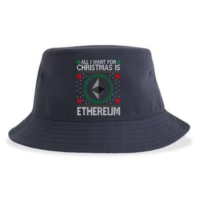 All I Want For Christmas Is Ethereum Crypto Holiday Sustainable Bucket Hat