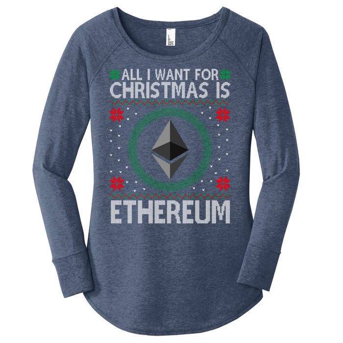 All I Want For Christmas Is Ethereum Crypto Holiday Women's Perfect Tri Tunic Long Sleeve Shirt