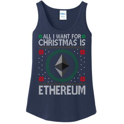 All I Want For Christmas Is Ethereum Crypto Holiday Ladies Essential Tank