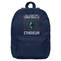 All I Want For Christmas Is Ethereum Crypto Holiday 16 in Basic Backpack