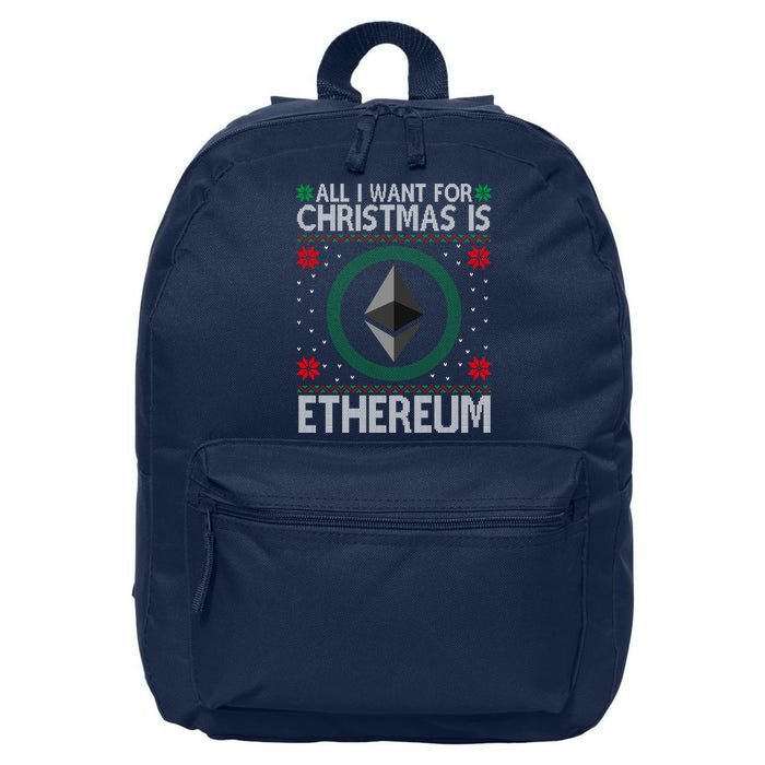 All I Want For Christmas Is Ethereum Crypto Holiday 16 in Basic Backpack
