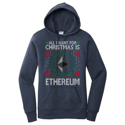 All I Want For Christmas Is Ethereum Crypto Holiday Women's Pullover Hoodie