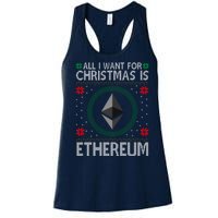 All I Want For Christmas Is Ethereum Crypto Holiday Women's Racerback Tank