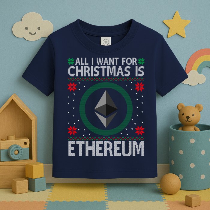 All I Want For Christmas Is Ethereum Crypto Holiday Toddler T-Shirt