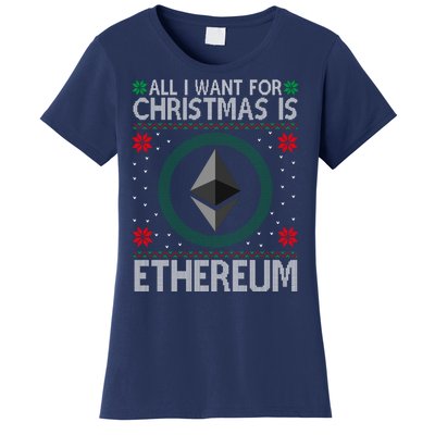 All I Want For Christmas Is Ethereum Crypto Holiday Women's T-Shirt