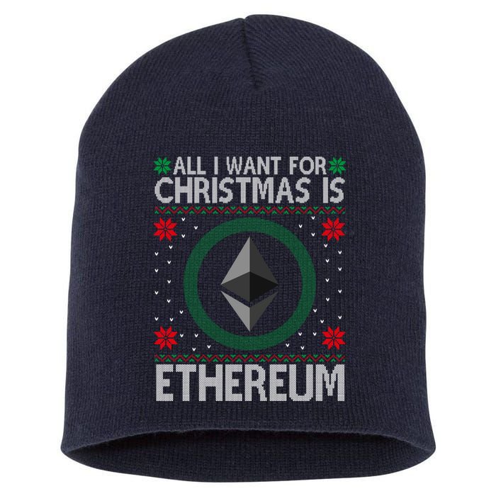 All I Want For Christmas Is Ethereum Crypto Holiday Short Acrylic Beanie