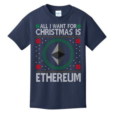 All I Want For Christmas Is Ethereum Crypto Holiday Kids T-Shirt