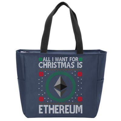 All I Want For Christmas Is Ethereum Crypto Holiday Zip Tote Bag