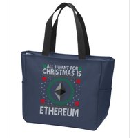 All I Want For Christmas Is Ethereum Crypto Holiday Zip Tote Bag