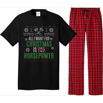 All I Want For Christmas Is Horsepower Xmas Cool Gift Pajama Set