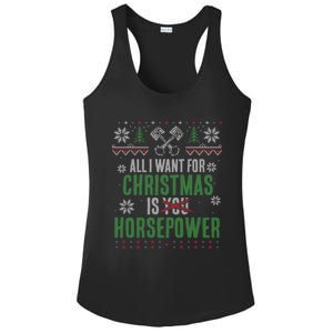 All I Want For Christmas Is Horsepower Xmas Cool Gift Ladies PosiCharge Competitor Racerback Tank