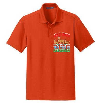 All I Want This Year Is Labrador Dog Wearing Christmas Hat Gift Dry Zone Grid Polo