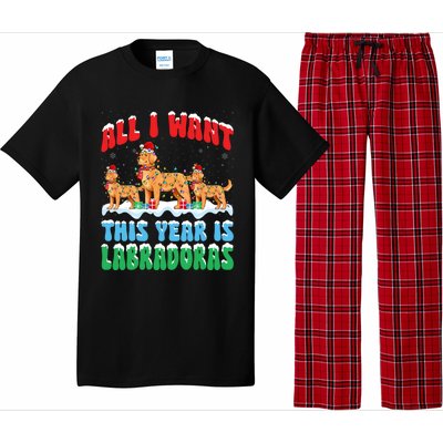 All I Want This Year Is Labrador Dog Wearing Christmas Hat Gift Pajama Set