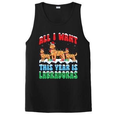 All I Want This Year Is Labrador Dog Wearing Christmas Hat Gift PosiCharge Competitor Tank