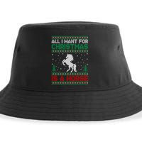 All I Want For Xmas Is A Horse Ugly Christmas Sweater Funny Gift Sustainable Bucket Hat