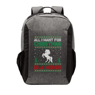 All I Want For Xmas Is A Horse Ugly Christmas Sweater Funny Gift Vector Backpack