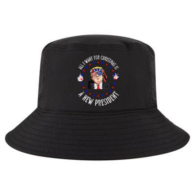 All I Want For Christmas Is A New President Trump Xmas Cool Comfort Performance Bucket Hat