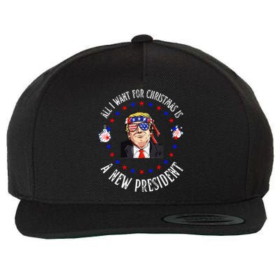 All I Want For Christmas Is A New President Trump Xmas Wool Snapback Cap