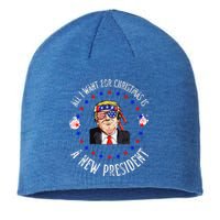 All I Want For Christmas Is A New President Trump Xmas Sustainable Beanie