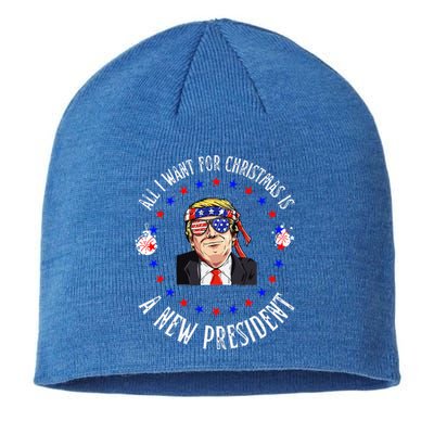 All I Want For Christmas Is A New President Trump Xmas Sustainable Beanie