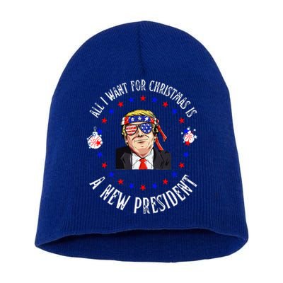 All I Want For Christmas Is A New President Trump Xmas Short Acrylic Beanie