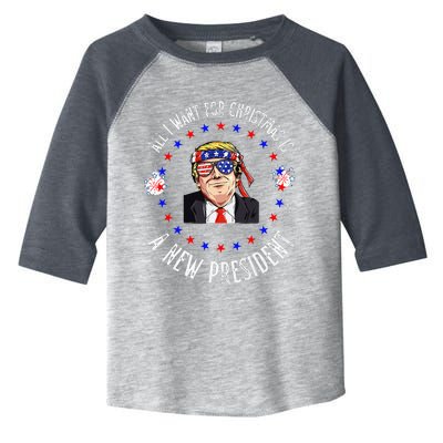 All I Want For Christmas Is A New President Trump Xmas Toddler Fine Jersey T-Shirt